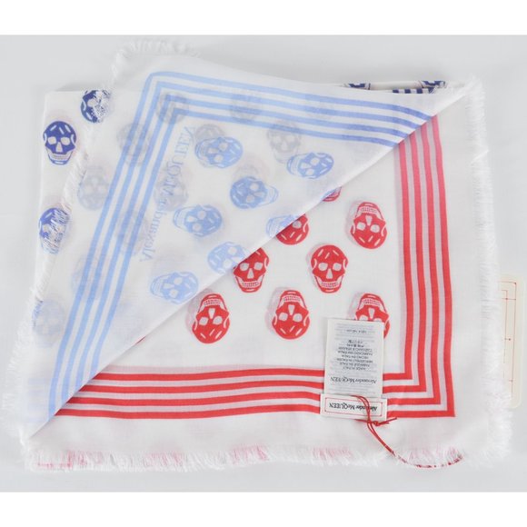 Alexander McQueen Pastel Modal BIKER SKULL Scarf - Picture 4 of 9